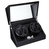 Cutie intors ceasuri automatice iUni, Watch Winder 4 Negru-Carbon